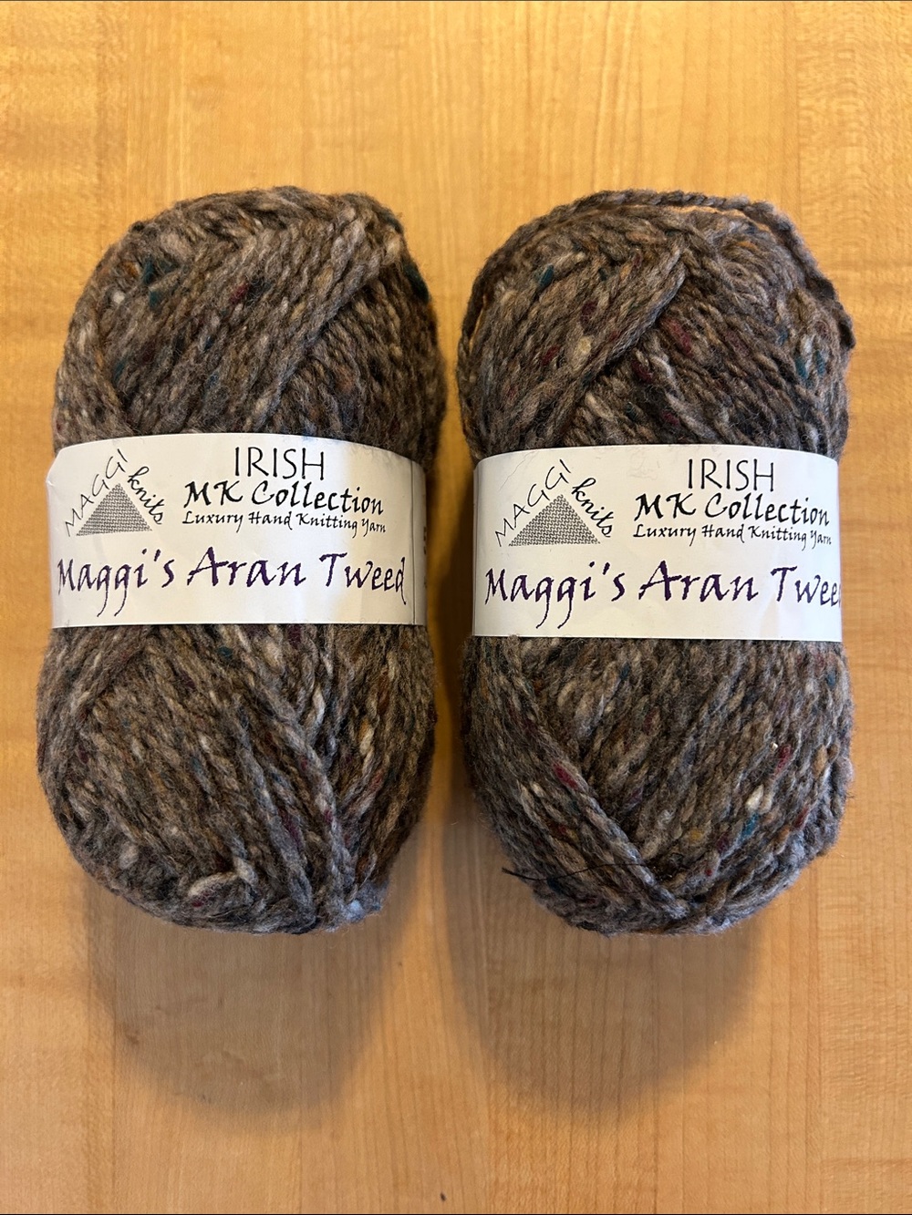 Maggi's Aran Tweed Wool Yarn - Maggi's Irish MK Collection x 2